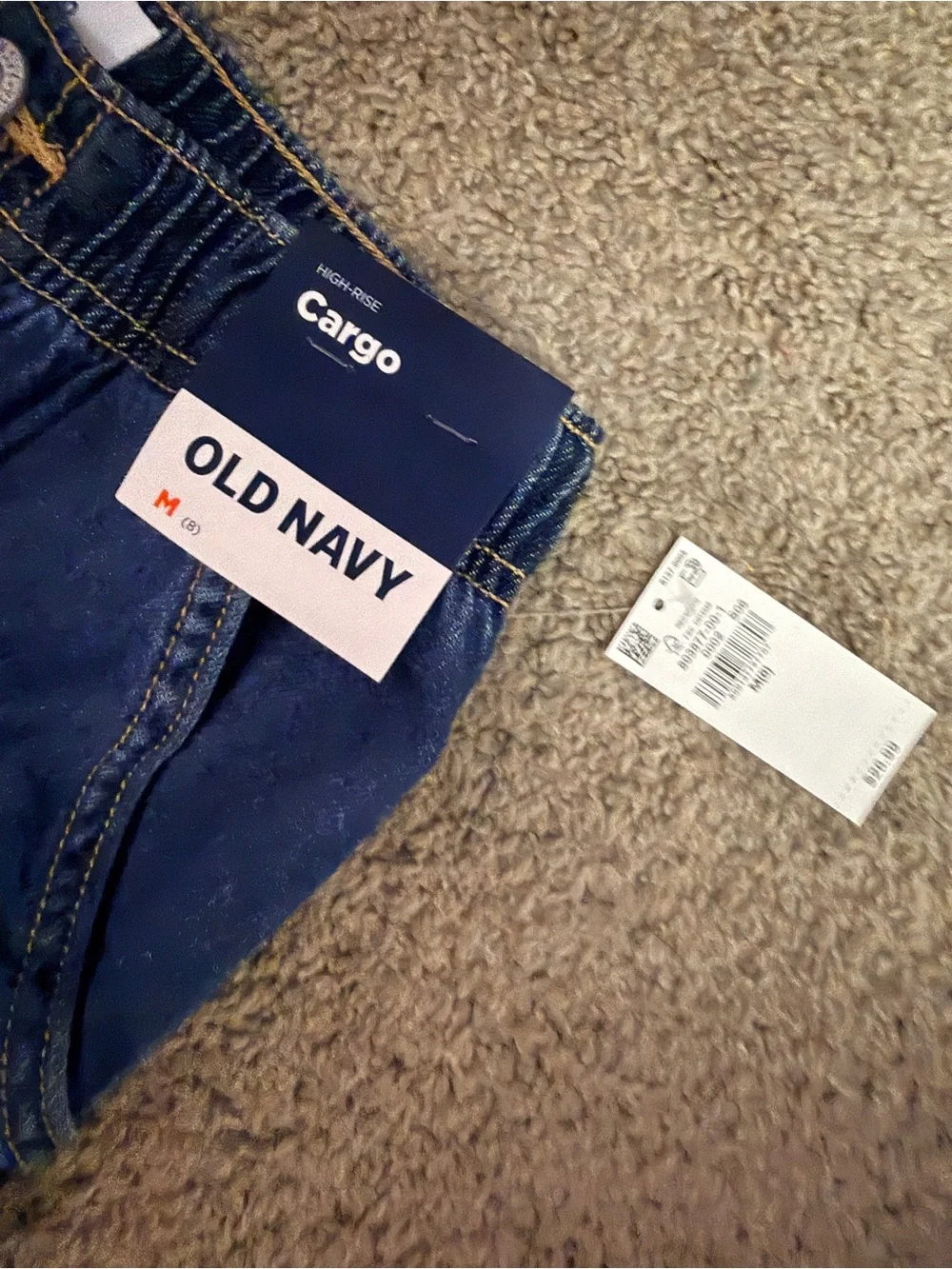 Girls size 8-Old Navy Cargo Wide-Leg Jeans - Black & Medium Blue